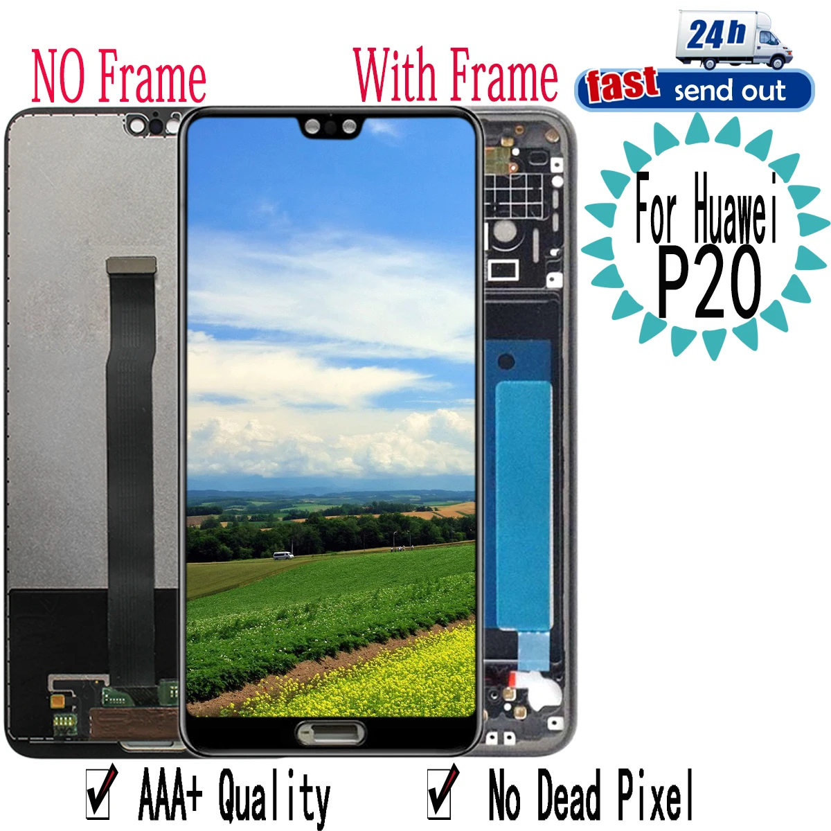 

5.8" P20 LCD For Huawei P20 LCD Display Touch Screen Tested Digitizer Assembly Replacement with Frame EML-L09 L22 L29