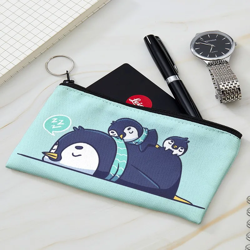 Cartoon Penguin Women Coin Purse Cute Animal Zipper Children Girl Coin Wallet USB Cable Headset Mini Bag Key Wallet Cosmetic Bag