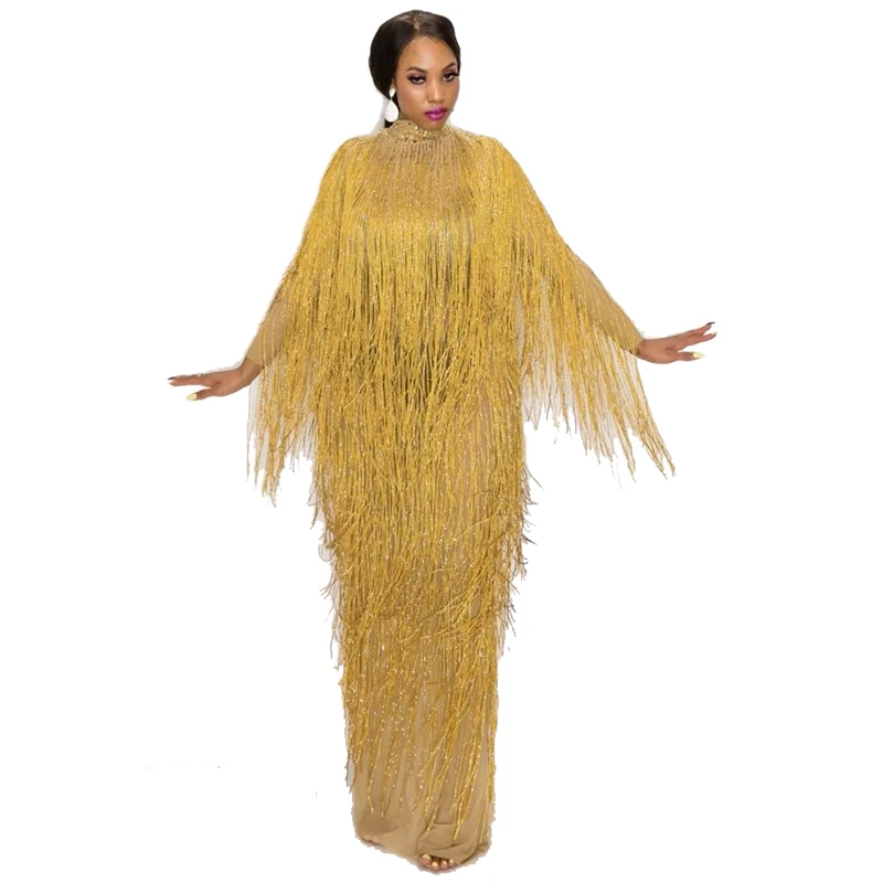 Gold Black Fringes Long Dress Women Birthday Evening Party Dress Female Singer Stage Costume Net Yarn Tassel Dresses Plus Size - AliExpress 200000532 Gold Black Fringes Long Dress Women Birthday Evening Party Dress Female Singer Stage Costume Net Yarn Tassel Dresses Plus Size - AliExpress 200000532