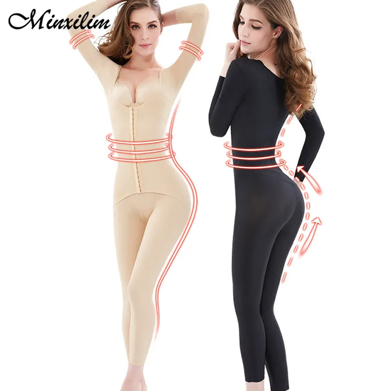 

Minxilim Waist Trainer Body Shaper Slimming Waist Shapewear Women Tummy Control Slimming Sheath Woman Flat Belly Push Bodysuit