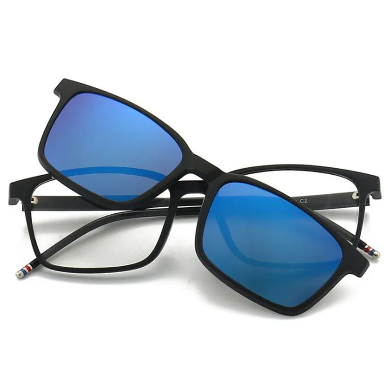 2295 Magnet Sun Clip Square Thin Frame Myopia Glasses 0 -0.5 -1.0 -2.0 -2.5 -3.0 -4.0 -5.0 To -6.0