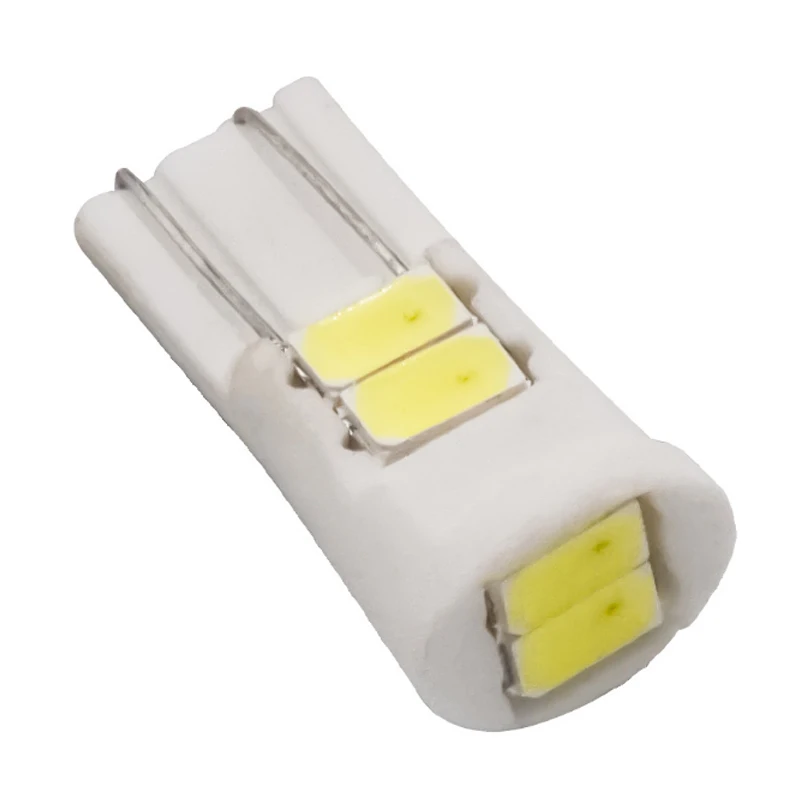 200pcs T10 W5W 194 168 Ceramic Car LED License Plate Light Reading Lamp Wedge Side Clearance Light Bulb 5630 6SMD White DC12V