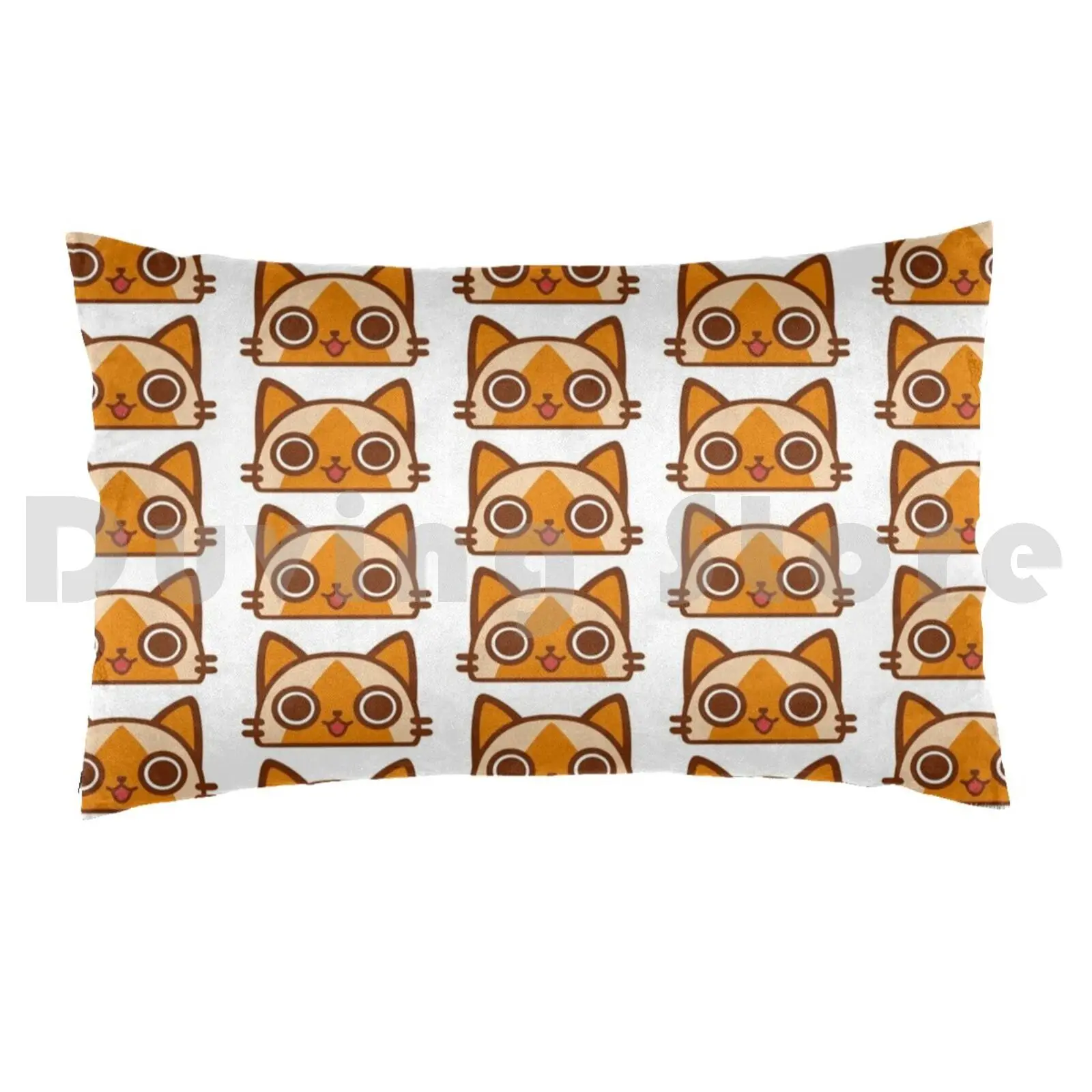 Brown Felyne Nyyaaaa Pillow Case Printed 50x75 Japan Video Game Monster Hunter Cat Cats Felyne J Rpg Monster