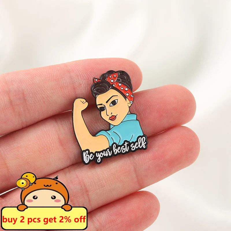 Motivational Quotes Enamel Pins Be Your Best Self Metal Badge Brooch Brave Hat Lapel Women'S Friend Jewelry Gifts Drop Shipping