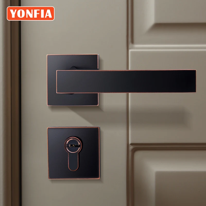 

Ручка для внутренней двери YONFIA 8034 квадратная, черная, врезная, горячая Распродажа