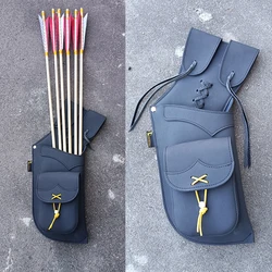 Archery Traditional Cowhide Arrow Quiver  Arrow Bag Arrow Holder For Recurve and Compound bow Hunting and Shooting