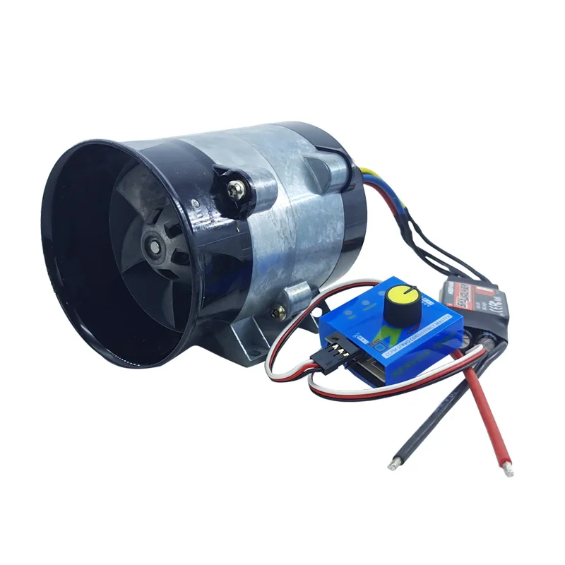 Metal ducted fan Inner rotor DC brushless motor 380W 7.4V-16.8V High-speed Turbofan Draught fan Wind-driven hovercraft Modified