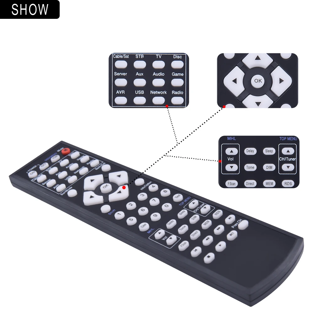 Substituição de controle remoto para harman kardon amplificador av receptor avr151s avr161s avr171s avr101