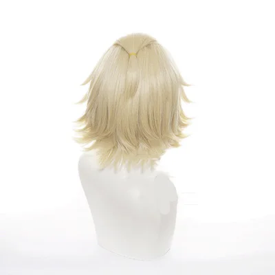 Anime Tokyo Revengers Manjiro Sano Cosplay Wig Light Blond Short Hair Heat Synthetic Fiber Hair + Free Wig Cap