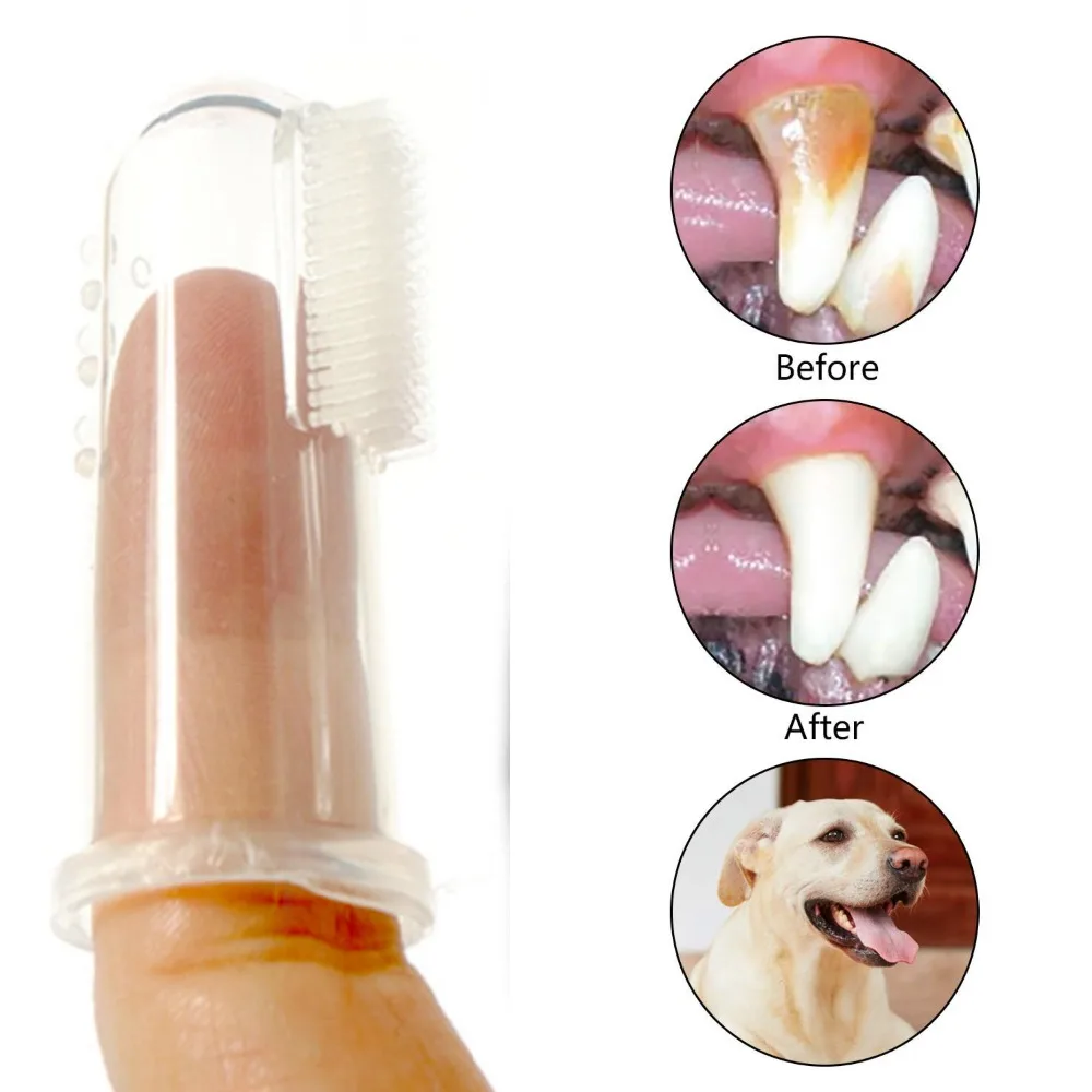 

Pets Toothbrush Teeth Cleaner Teddy Small Dog Toothbrush Finger Silicone Perfect Dog Teeth Care Products Cleaning Mouth