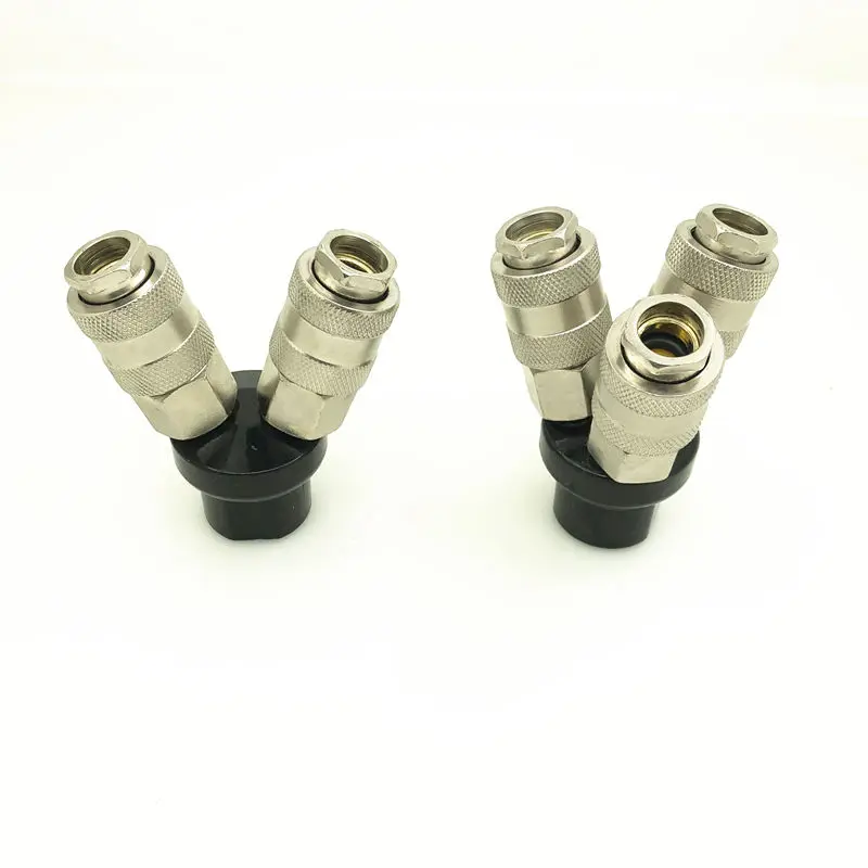 Pneumatic Fitting Air Compressor Accessories 1/4'' European Type Quick Couplers Air Gas Distributor Manifold Quick Connector