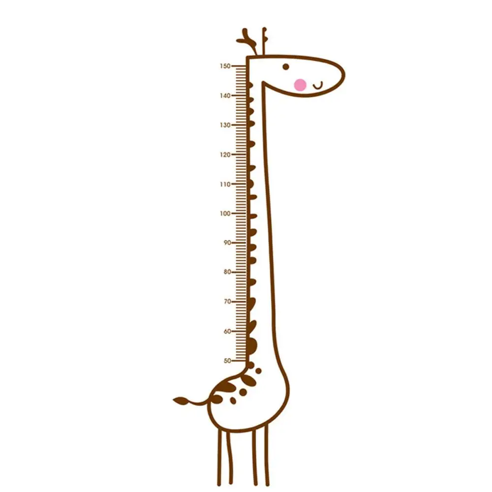 Cartoon Giraffe Height Measure Wall Sticker backdrop For Kids Rooms Height Chart Ruler Home Decoration Decals Wall Art Stickers