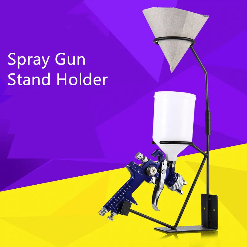 

Gravity Feed Paint Spray Gun Stand Holder Sprayer Stand With Strainer Holder Wall Bench Mounted+Paint Paper Strainers