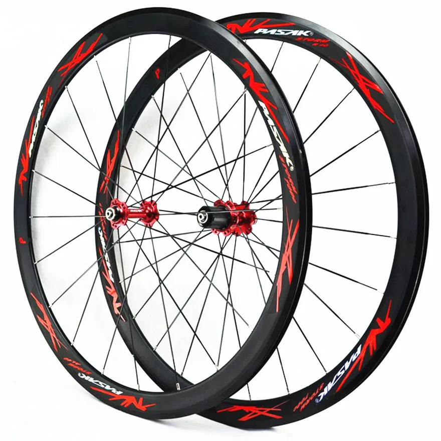 Road Bike 40MM Flat Spokes Strip Ultralight Sealed Bearing 11 Speed C V Brake Wheel Set 700C Wheels Bicycle