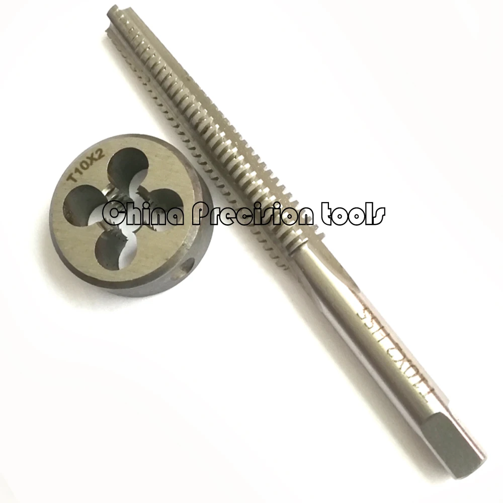 Trapezoidal Thread Tap and Die Set, torneiras da mão direita, Tr8, Tr10, Tr12, Tr14, Tr16, Tr18, Tr20, HSS Metric, torneiras, 2pcs