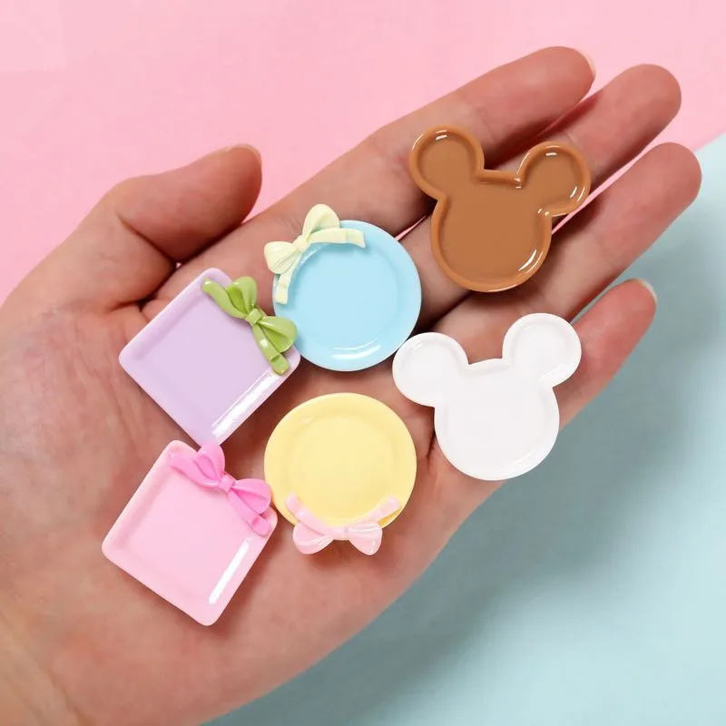 5 Pcs Mini Resin Plate for Food For Mininature Home Decoration