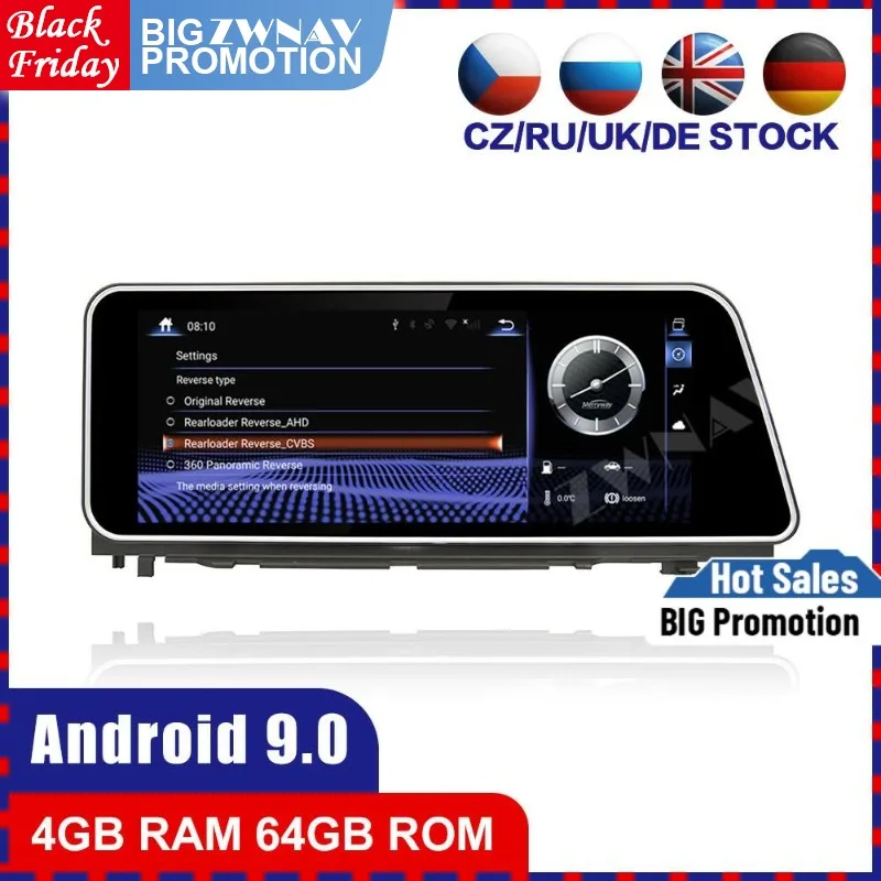 4G+64G Octa Core Android 9.0 Car multimedia Player For Lexus RX 2016 2017 2018 car GPS navi stereo radio tape recorder head unit