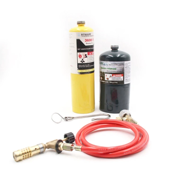 

For Mapp Gas Turbo Torch Plumbing Turbo Torch with Hose for Solder Propane Welding Kit