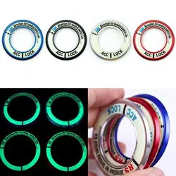 Optional Color Night Vision Light Luminous Ignition Switch Sticker Glow Key Ring Hole Decor With Pattern Ford For Chevrolet