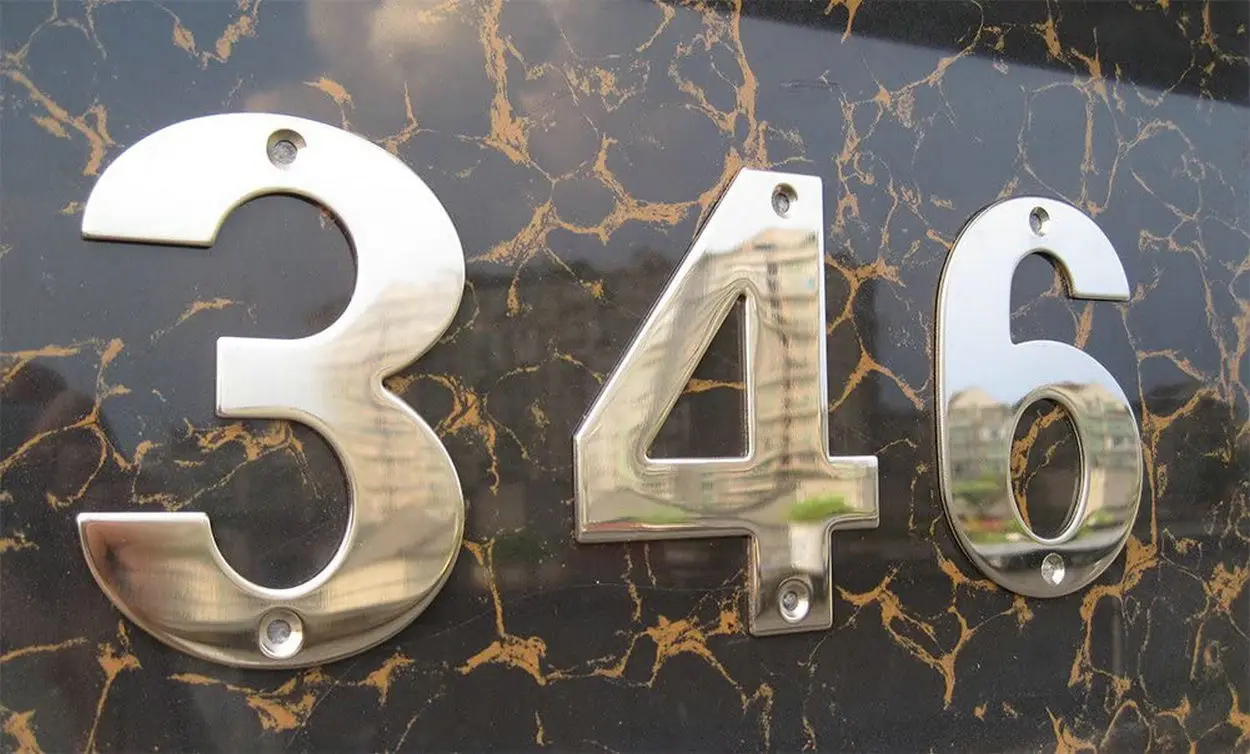 

PHS 4" Stainless Steel 304 SS100 Bright Stainless Steel House Number