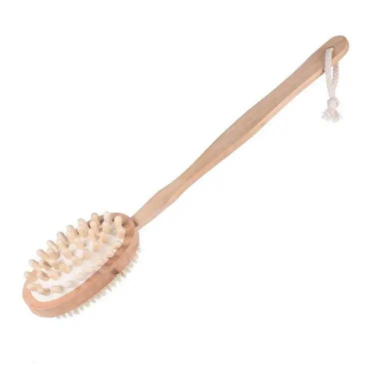 

Long Handle Bath Brush Body Massage Brush Exfoliating Back Brush With Boar Bristles Wooden Massage Remove Dead Skin Wholesale