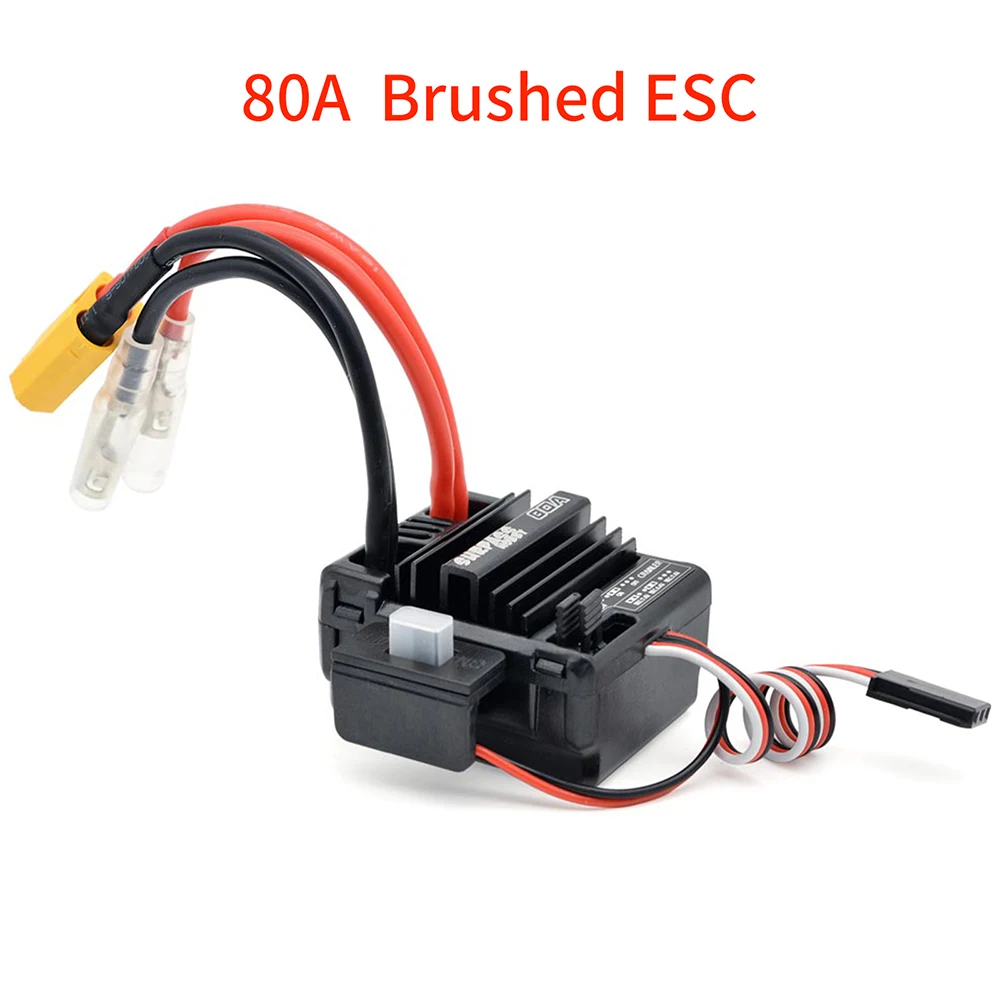 Waterproof 80A Brushed ESC for RC 3-Slot 550 Brushed Motor for 1/10 1/12 RC Car Wltoys 144001 124019 Traxxas Crawler Monster