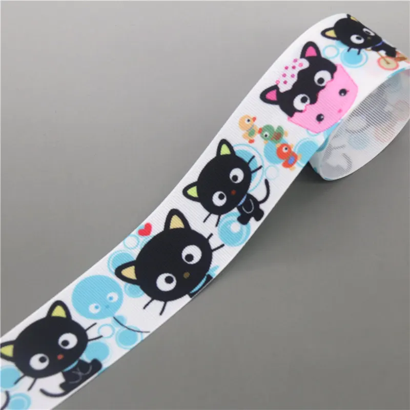 DHK 1.5'' 5yards cat sloth dinosaur lion Printed Grosgrain Ribbon Accessory Hairbow Headwear Decoration DIY OEM 38mm C1775