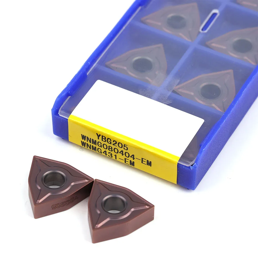 WNMG080404-EM YBG205 WNMG080408-EM YBG205 CNC lathe turning blades Carbide external turning inserts High-quality cutting inserts