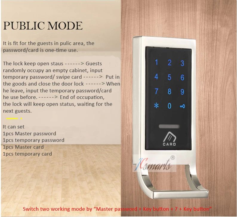 Fabrik Direkt Verkäufe Induktion ID Sauna Sperren Intelligente Bad Zentrum Tür Schrank Locker Code Lock – Detail 8