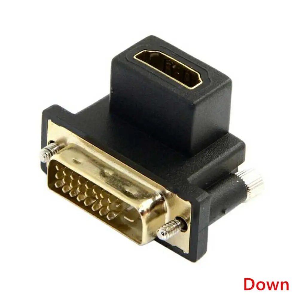 90 Degree  Angle DVI Male To HDMI-Compatible Female Adapter, Used For Computer, HDTV. TV Industrial Machine And Graphics Card