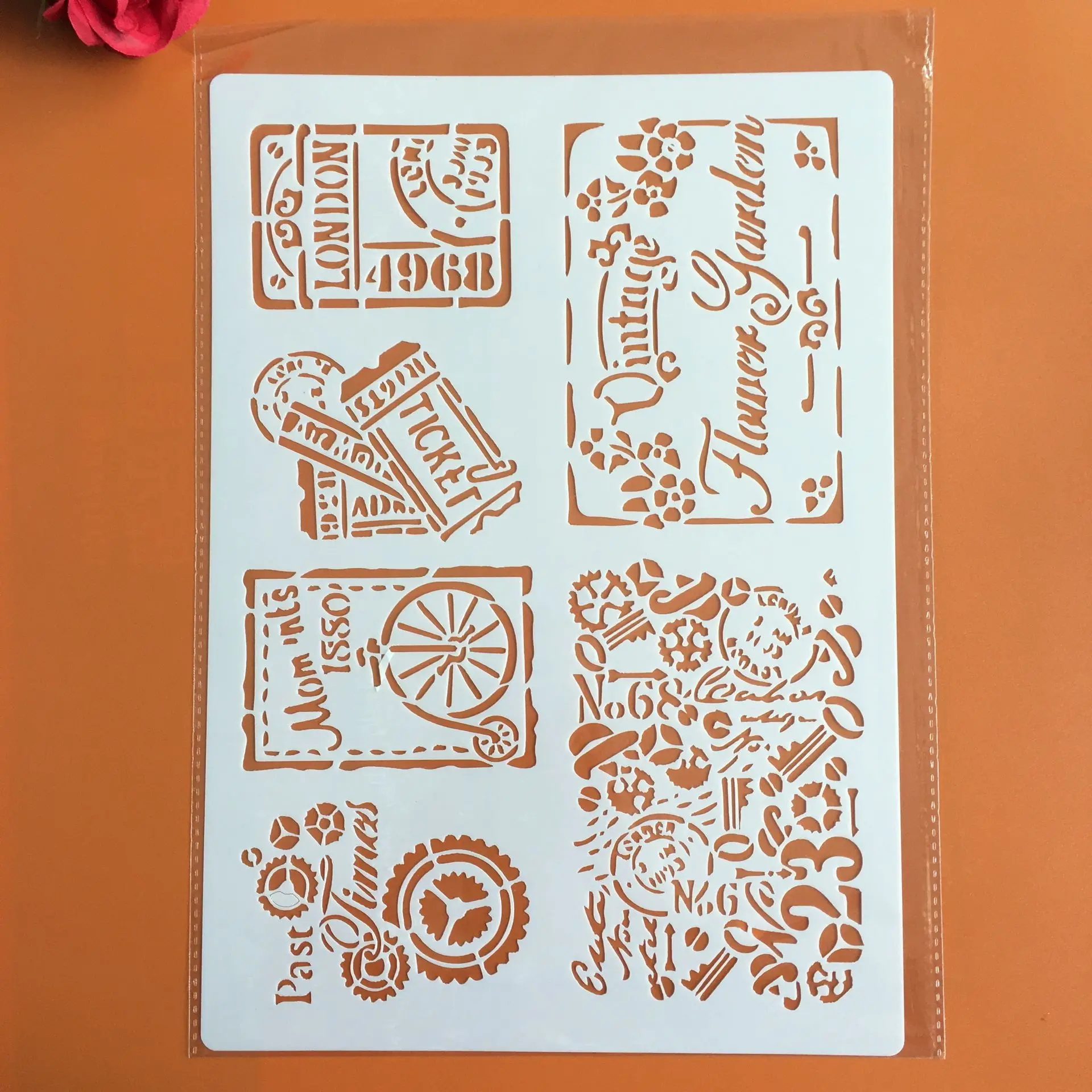 A4 29 * 21cm Square mechanical gear DIY Stencils Wall Painting Scrapbook Coloring Embossing Album Decorative Paper Card Template