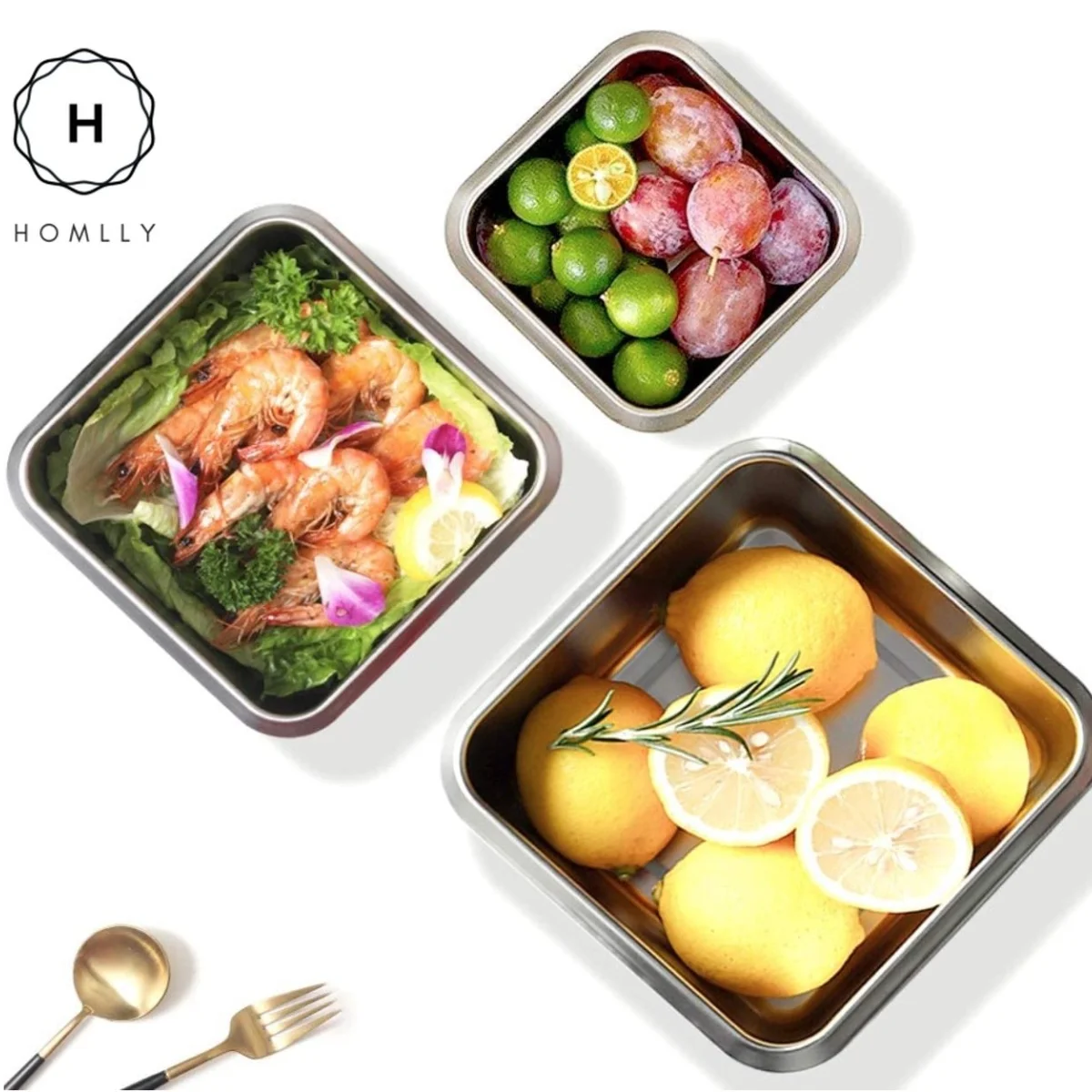 Homlly Stainless Steel Leak Proof Food Storage Lunch Box Container (Various Sizes)