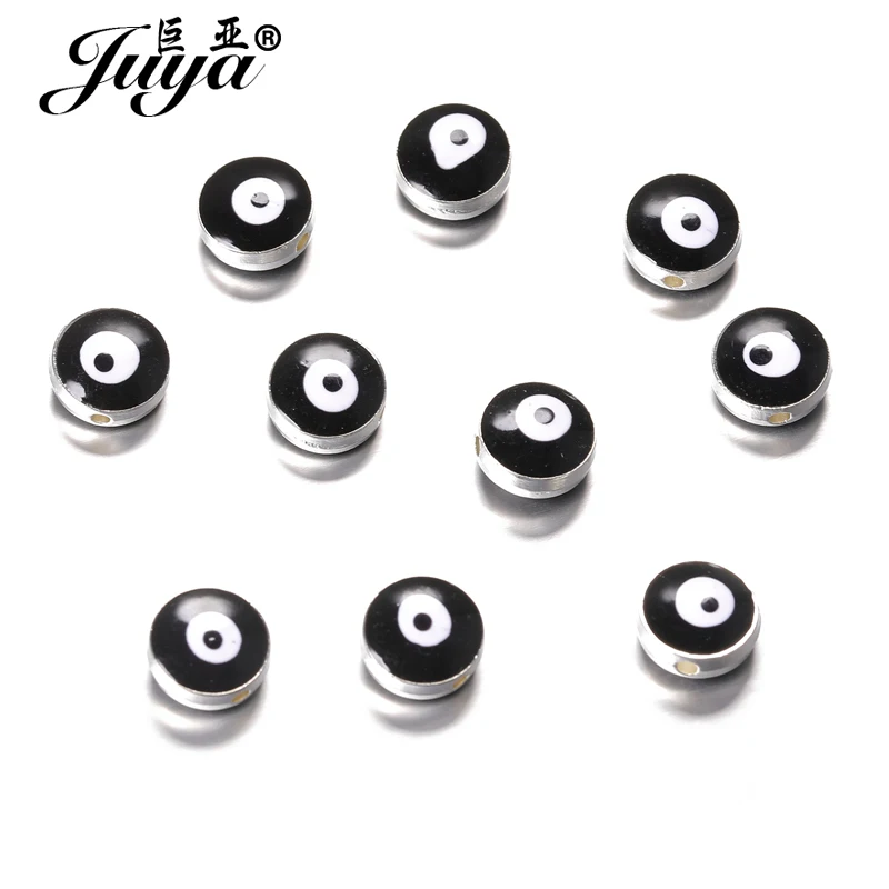 15 Stück türkische böse Augenperlen für Schmuckherstellung, 10 mm runde Abstandshalter, Perlenzubehör, DIY handgefertigte Armbänder, Zubehör – Detail 11