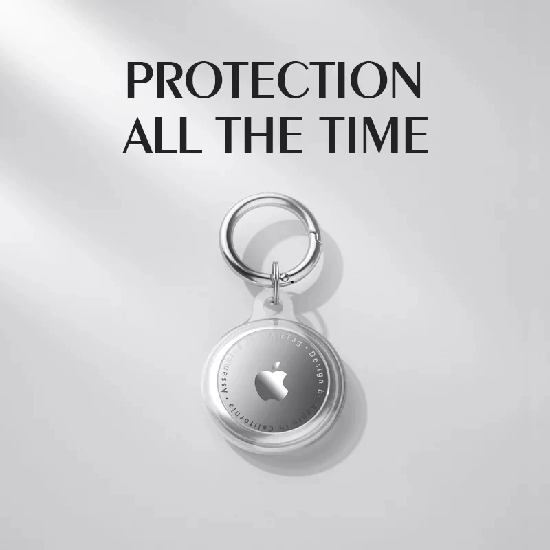 Transparent TPU Case for Airtag Protection Case Locator Silicone Protector Anti-lost Device Keychain Shell For Apple Airtags