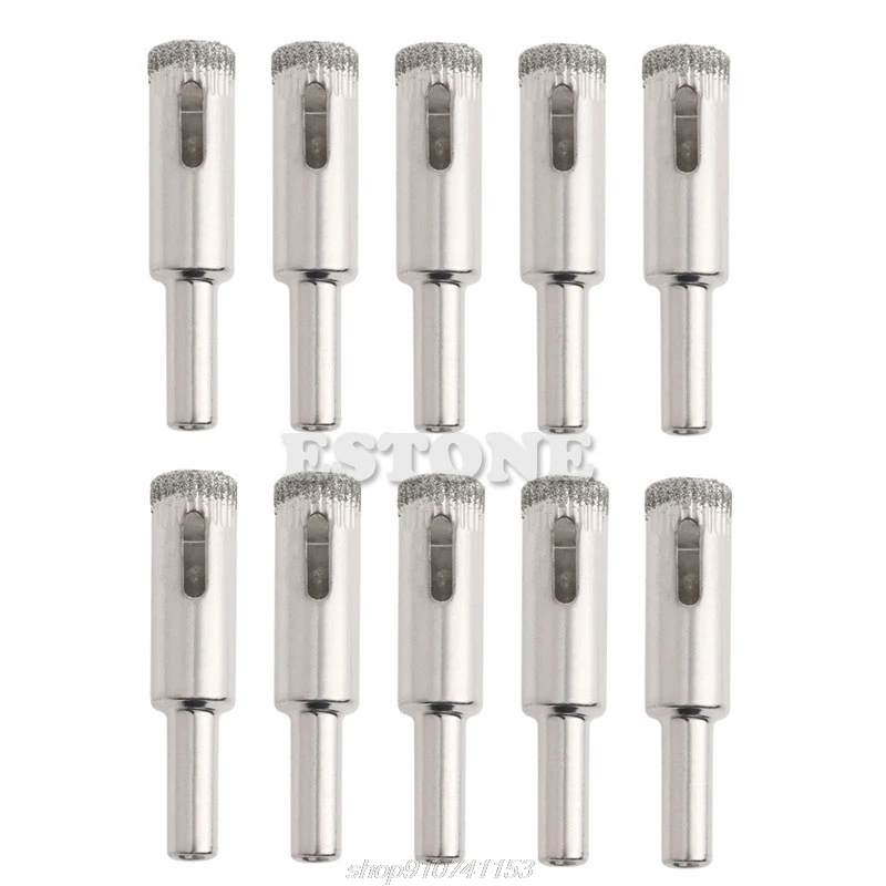 10Pcs 12mm Diamond Coated Drill Bits Hole Glass Tile Ceramic Marble J15 21 Dropshipping