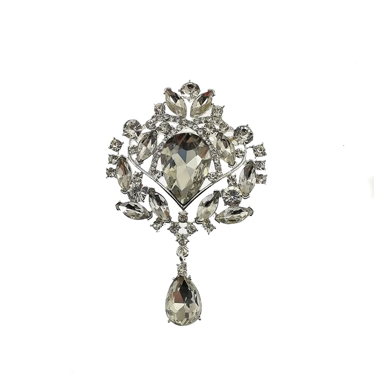 

Noble Rhinestone Crystal Brooch Pin with Teardrop Brooches