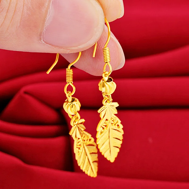 Not Fade14K Yellow Gold color  Earrings for Women Anillos De Aros Mujer Orecchini Bijoux Femme 14 K Gold Earring Frmales