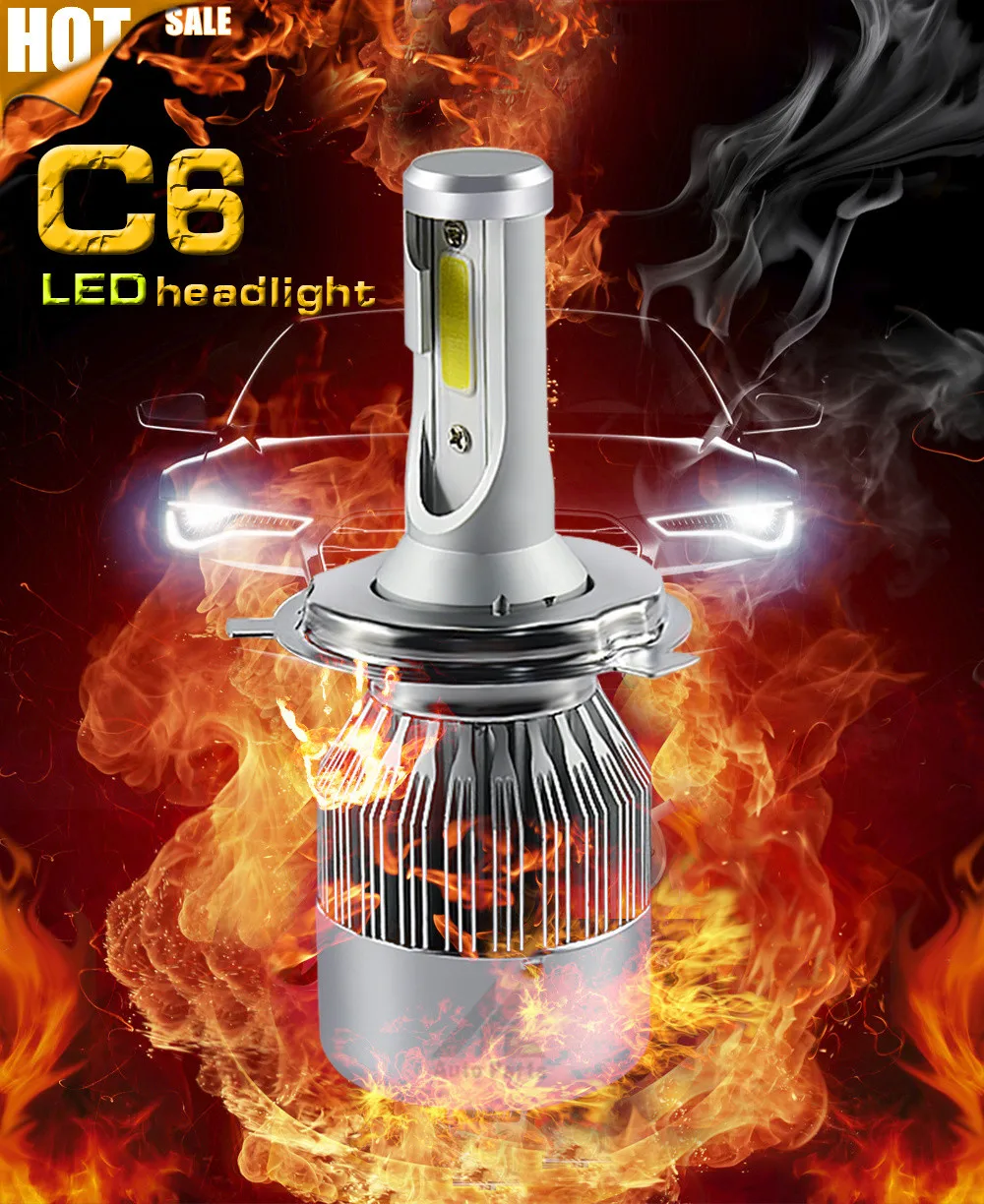 

2pcs XENPLUS Super bright Led bulbs H7 72W 7600lm 12V C6 LED headlights H4 H11 D2S HB3 HB4 9004 9007 H13 lamp