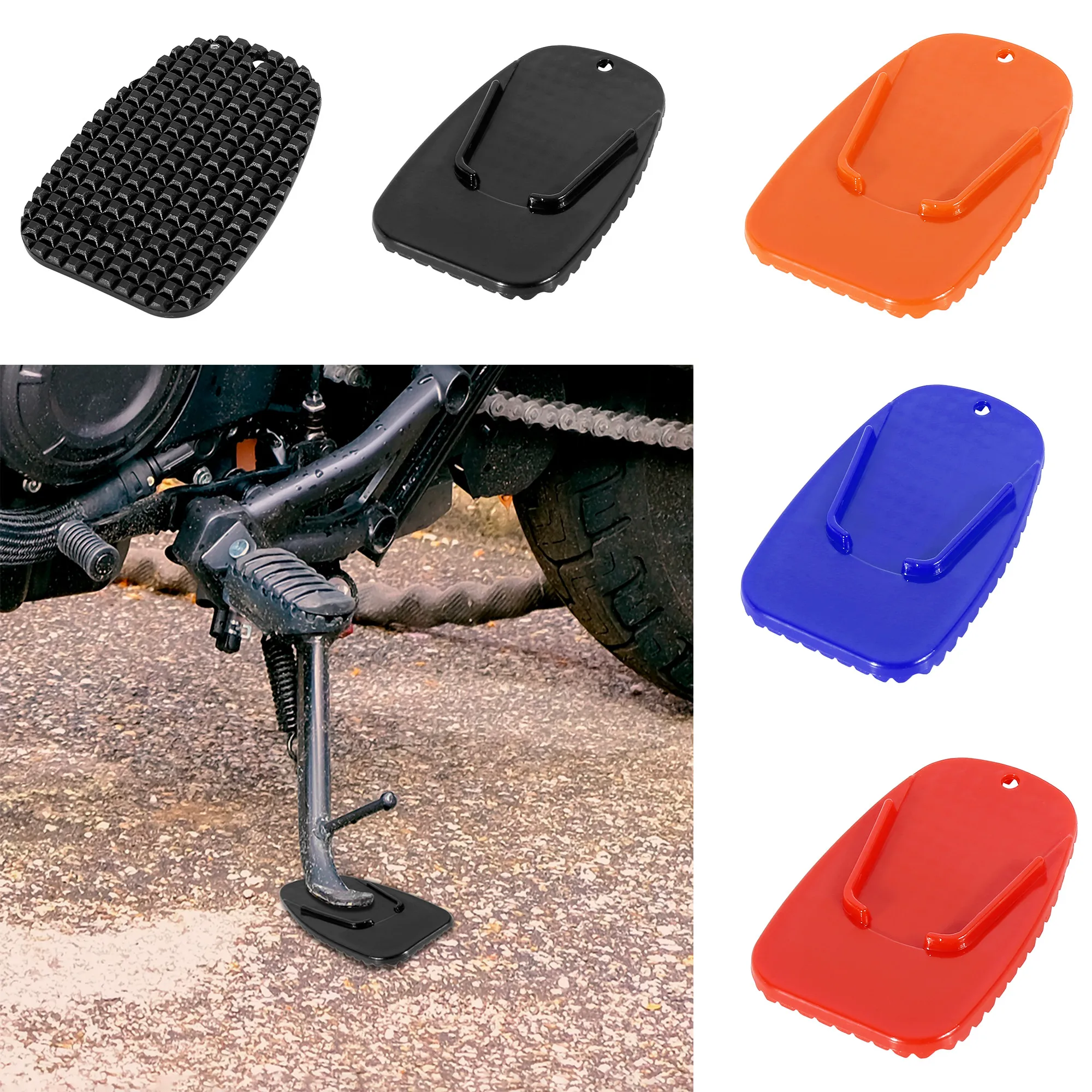 

Motoforti Universal Motorcycle Kickstand Side Kick Pad Support Plate Pad Parking Stand Side Stand Extension Pad