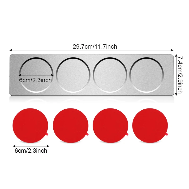 LMETJMA Magnetic Spice Jars Rack Not Included Magnetic Spice Tins Stainless Steel Spice Jars Wall Plate Base KC0292