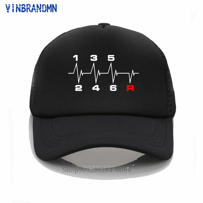 Summer Funny 6 Speeds Gear Shift Manual Transmission Heartbeat Baseball cap Racing Car Race driver Roadster Save the Manual hats