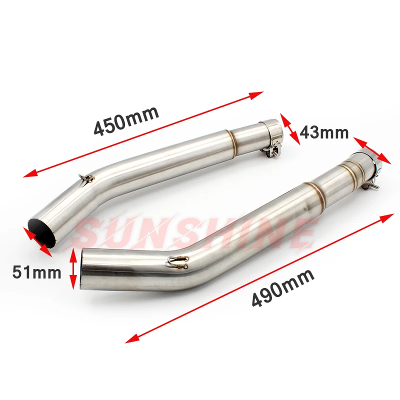 For Hayabusa GSX1300R GSX 1300R Exhaust Motorcycle Slip on Middle Link Racing Pipe Connector Tube Stainless Steel 2008-2015 Year