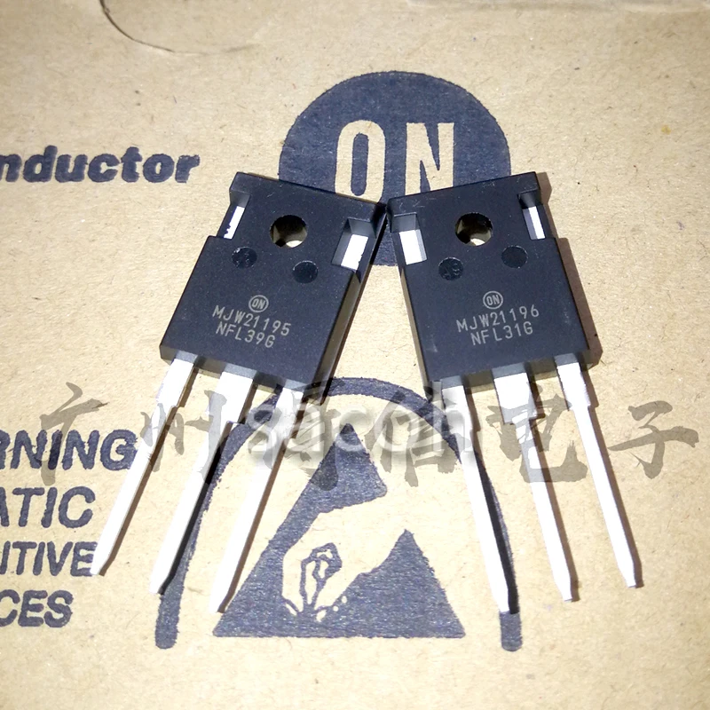 

New Copy 5Pairs(10PCS) MJW21195 MJW21195G + MJW21196 MJW21196G TO-247 16A 250V 150W NPN PNP Silicon Power Transistor