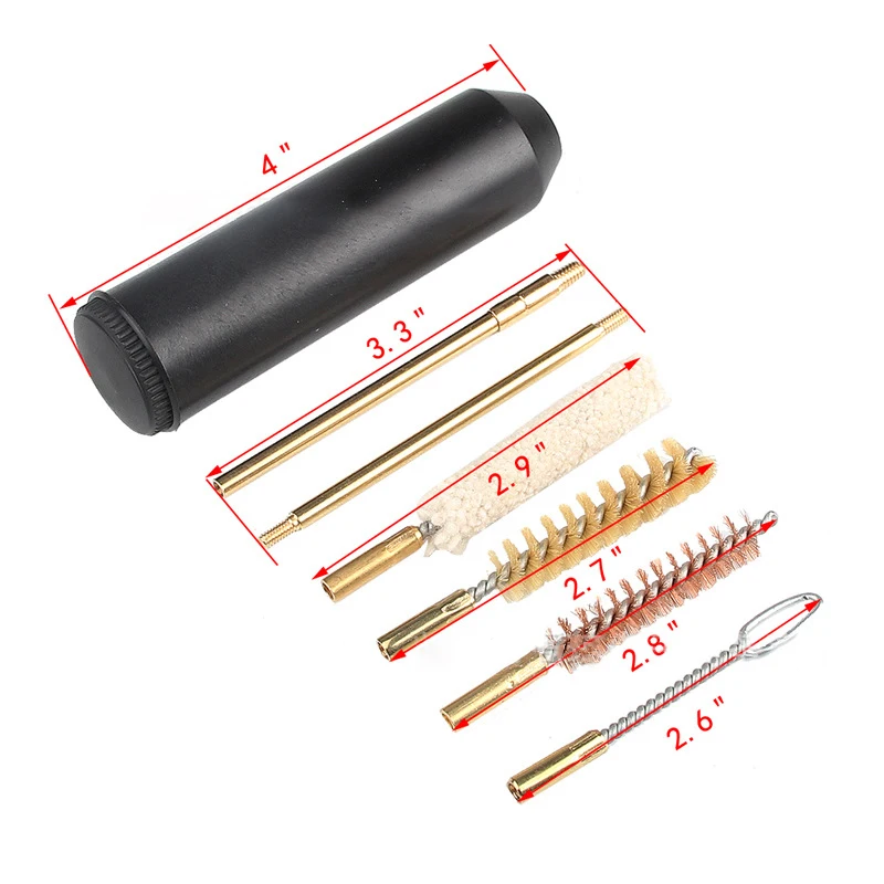 7Pcs Tactical Pocket Pistol Cleaning Kit Rod Brush Professional Gun Cleaning Tools for .38/357/9mm Caliber Hand Gun Accessories