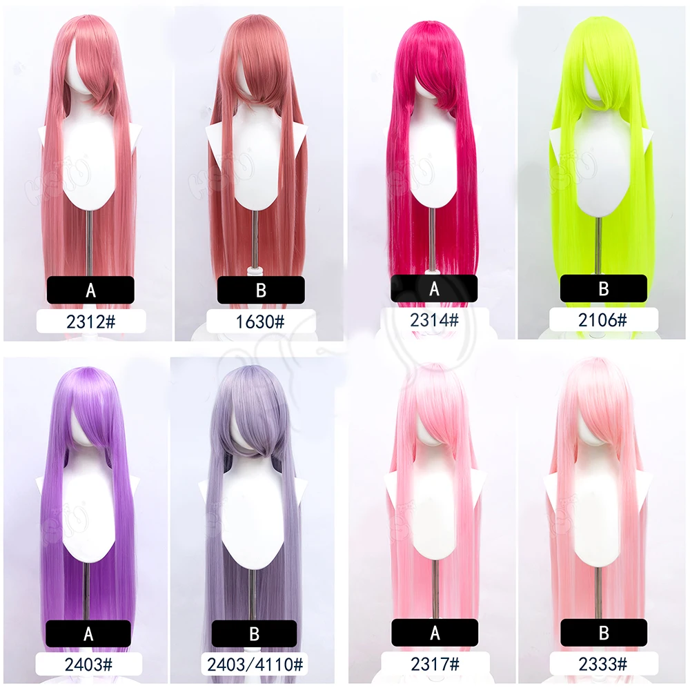 AOSI 100 cm capelli sintetici super lunghi lisci rosa biondo parrucca cosplay colorata con frangia parrucche anime Lolita di Halloween per le donne