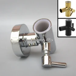 zinc alloy shower rod holder black silver golden color, shower kits.