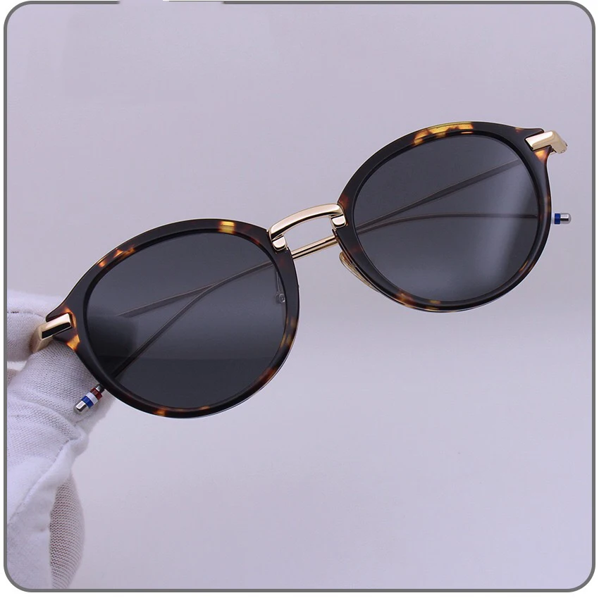 Fashion Brand Design Sunglasses Classic Round Titanium Alloy UV Protection TB011 Men Women Sun Glasses Trendy Spectacles Eyewear