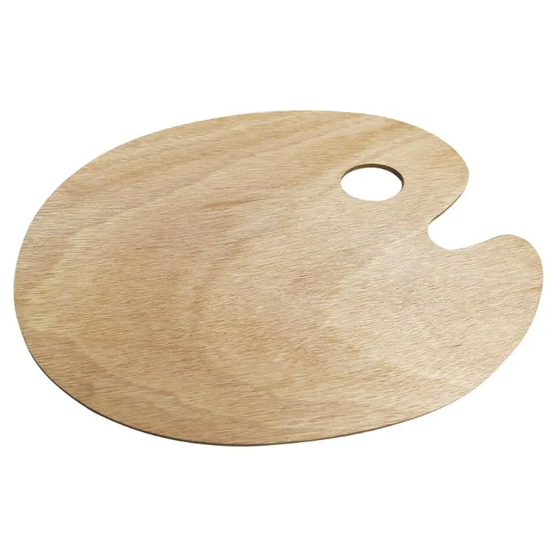 Tavolozza per artisti in legno con foro per pollice acrilico per olio vassoio per tavolozza per adulti