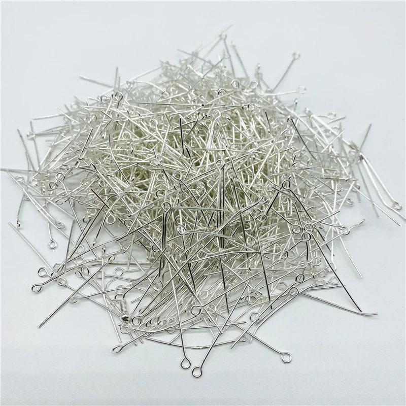 15/20/25/30/35/40/45/50/60mm 100-200pcs Eye Head Pins Eye Pins Findings For Diy Jewelry Making Jewelry Accessories Supplies