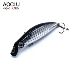 AOCLU Topwater Hybird Swimmer 75mm 6.5g Hard Bait Minnow Stick Lure Bass Trout Boat Fishing UV Painting Glow In Water
